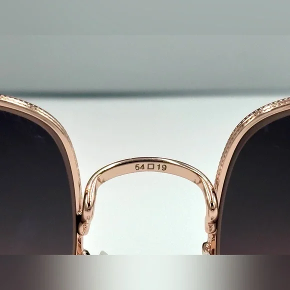 Ray-Ban Womens Sunglasses Rose Lens RB1971 Square Metal Frame 9151/AA  54-19-145 - Picture 11 of 16